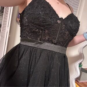 Windsor Black Lace Glitter Dress